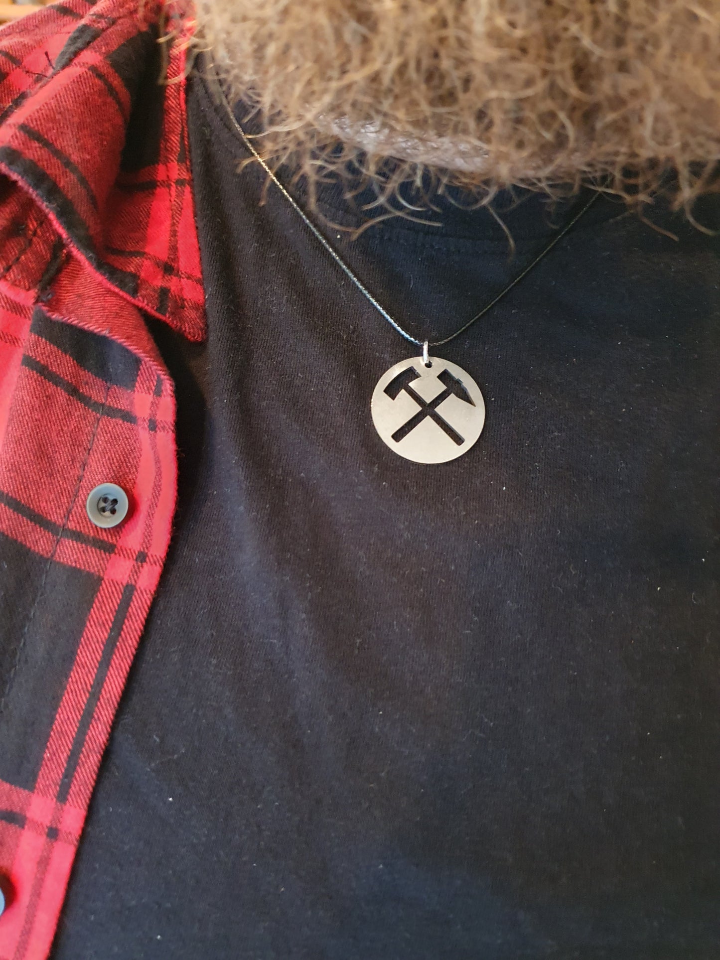 Schlägel und Eisen Halskette aus Edelstahl