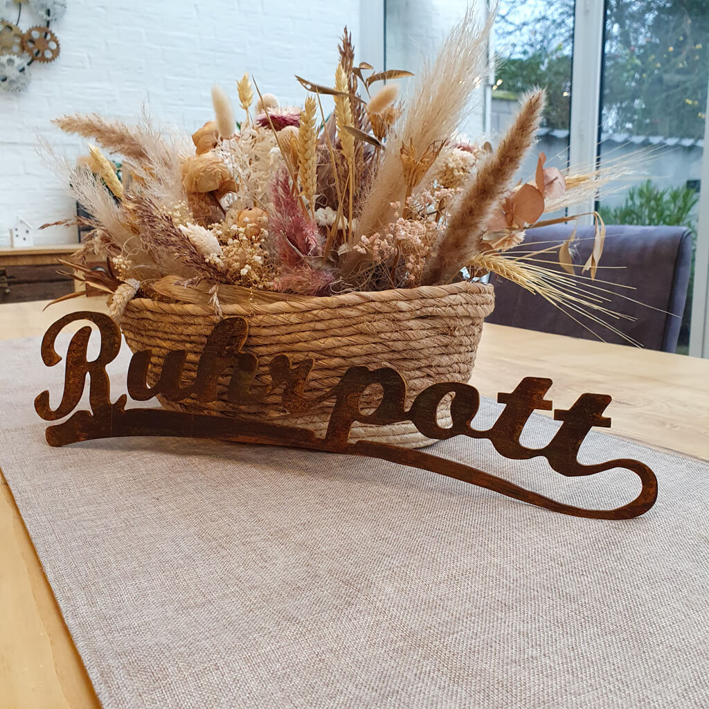 50cm großer Ruhrpott Schriftzug mit edler Rostpatina