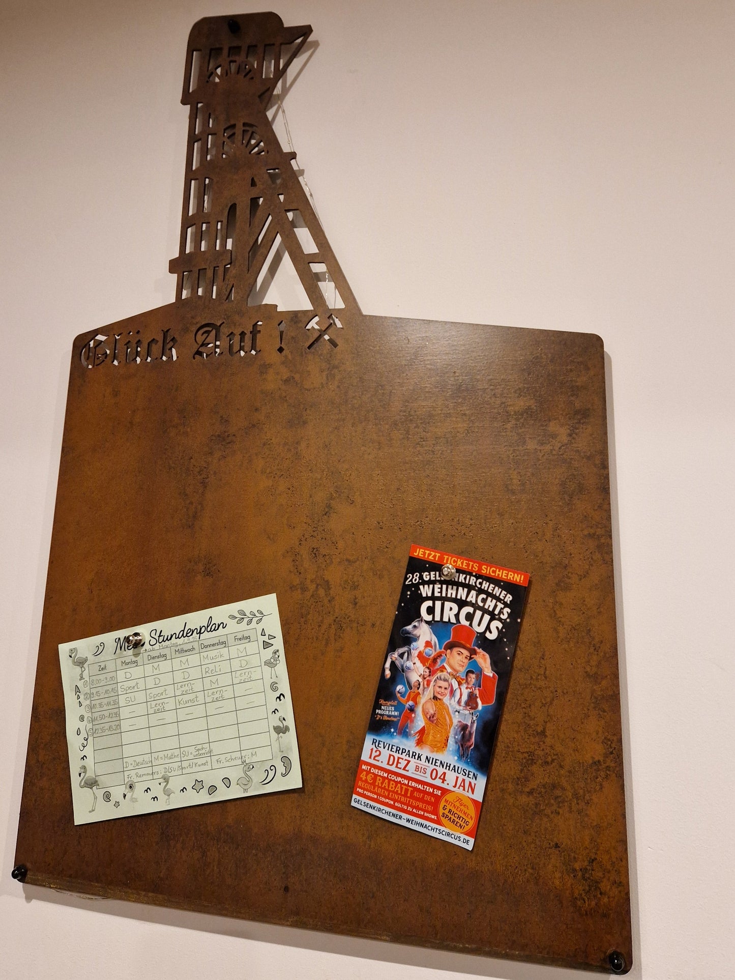 Magnettafel mit Förderturm / Zeche