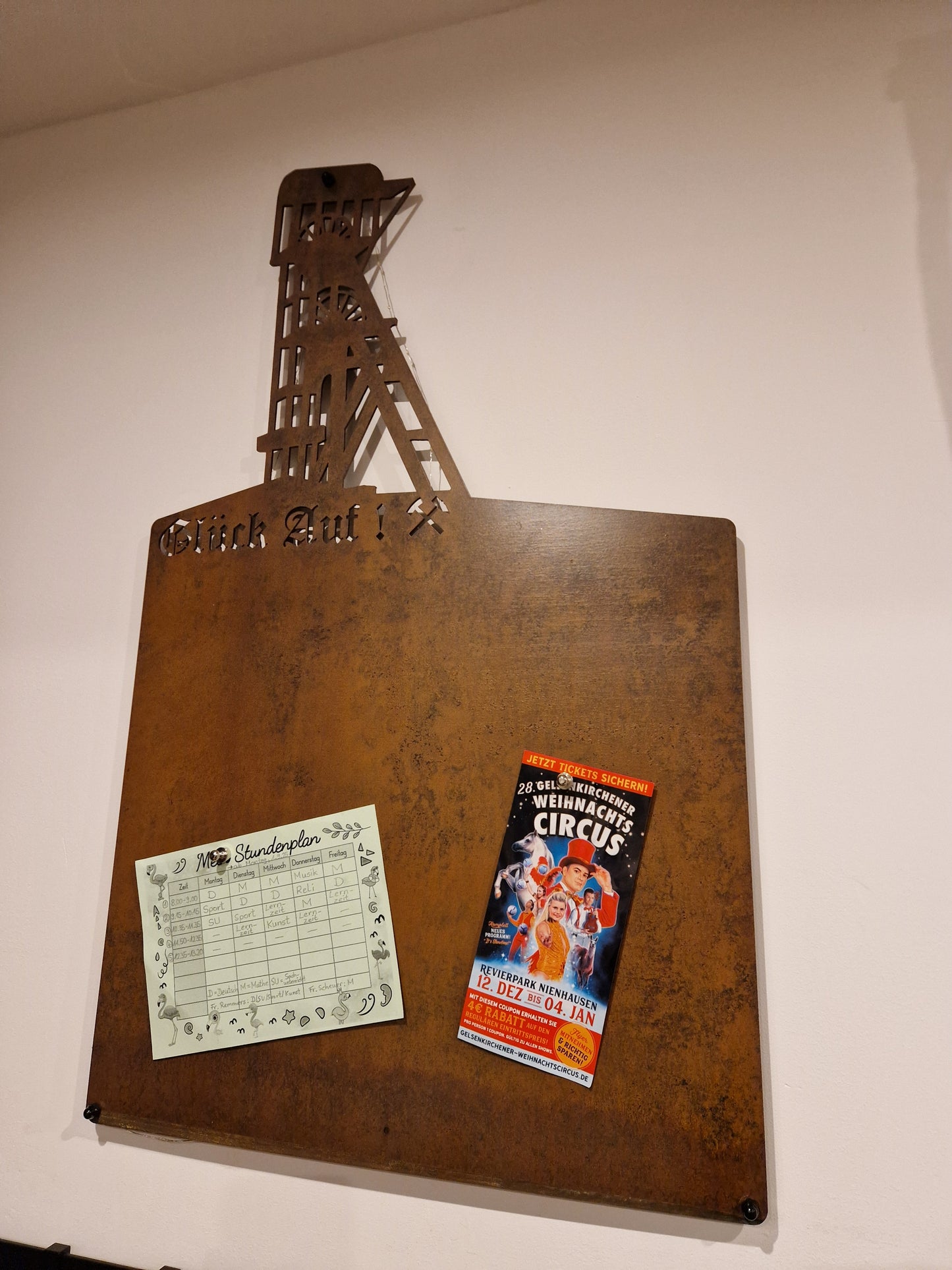 Magnettafel mit Förderturm / Zeche