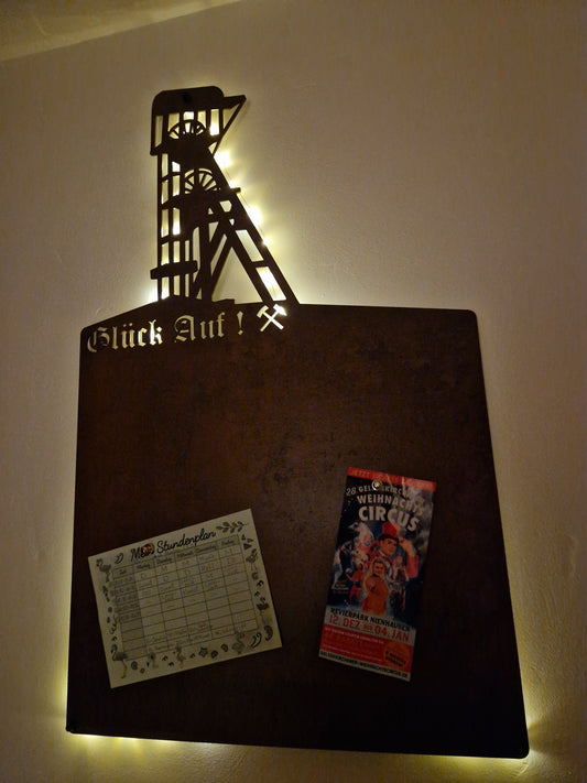 Magnettafel mit Förderturm / Zeche