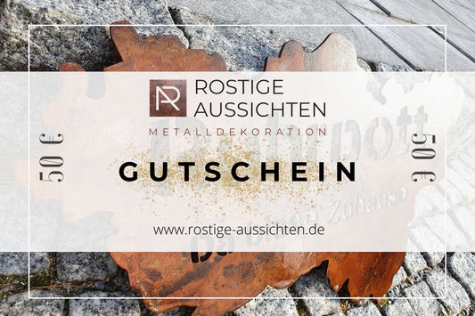 Gutschein über 50€ für www.rostige-aussichten.de