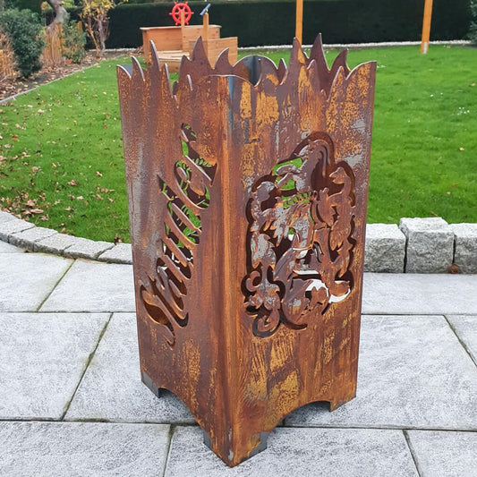 Stauder Pils Mini Feuertonne in 66 cm mit Rostpatina 