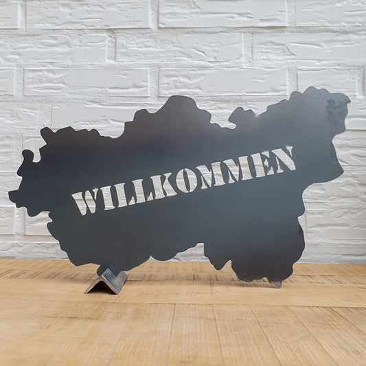 Willkommen Metallschild